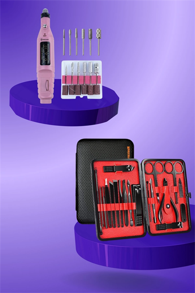 Elektrikli Manikür Pedikür Seti İkili Set 17 Parça Tırnak Bakımı Nasır Temizleme Tırnak Şekillendirme