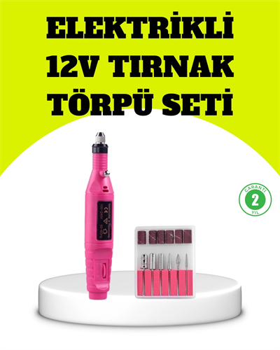 Elektrikli Manikür Pedikür Törpü Seti 6 Başlıklı