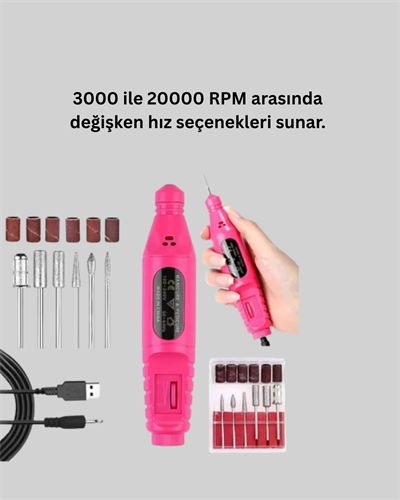 Elektrikli Manikür Pedikür Törpü Seti 6 Başlıklı Yeni Nesil