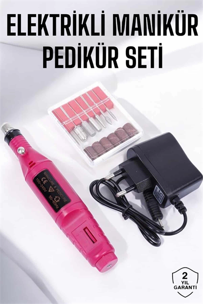 Elektrikli Manikür Pedikür Törpü Seti Protez Tırnak Nasır Temizleyici