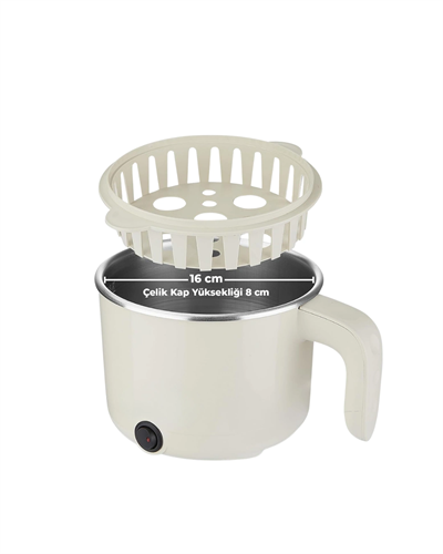Elektrikli Mini Tencere 1 Litre Çorba Pilav Makarna Pişirici Çok Fonksiyonlu
