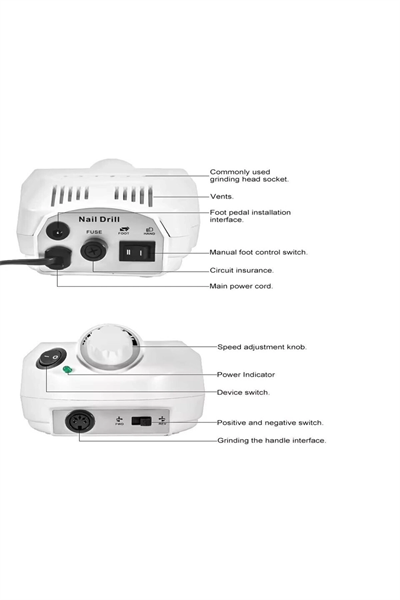 Elektrikli Profesyonel Freze Tırnak Törpü Manikür Pedikür Makinesi Nail 85W 35000 RPM
