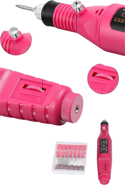 Elektrikli Profesyonel Manikür Pedikür Seti Değiştirilebilir Başlık Seçeneği