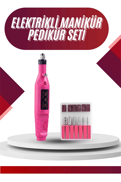 Elektrikli Profesyonel Manikür Pedikür Seti Değiştirilebilir Başlık Seçeneği