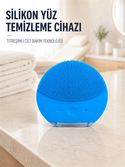 Elektrikli Silikon Yüz Temizleme Fırçası Şarjlı Ayarlanabilir Titreşimli