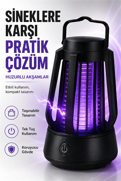 Elektrikli Sinek Öldürücü Mor Işıklı Taşınabilir Haşere Kovucu Lamba Cihazı