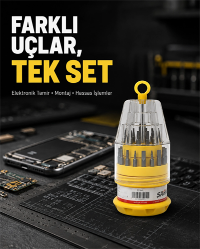 Elektronik Tamir Tornavida Seti Ateşe Dayanıklı ve Ergonomik