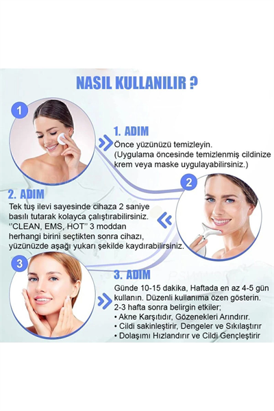 Elektronik beyaz yüz masaj aleti sıkılaştırıcı ve yaşlanma karşıtı kullanım amaçlı