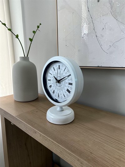 Elisse Mandala Desenli Beyaz 25 x 20 Cm Masa Saati