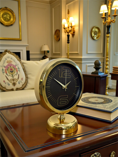 Elite Black Gold 25 x 20 Cm Metal Masa Saati