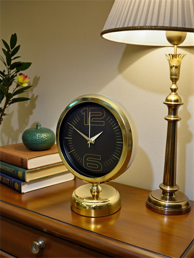 Elite Black Gold 25 x 20 Cm Metal Masa Saati