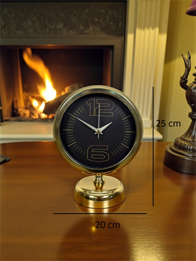 Elite Black Gold 25 x 20 Cm Metal Masa Saati