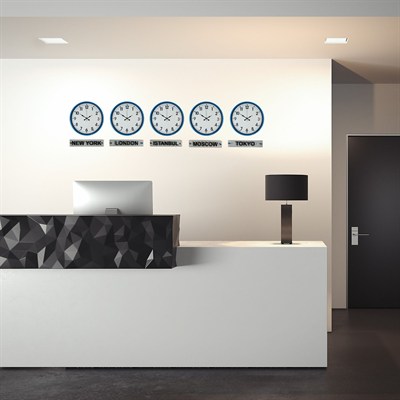 Elite Blue 36 Cm Tabelalı 5’li Dünya Saatleri