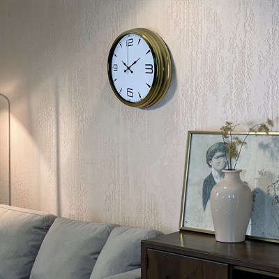 Elite Gold 40 Cm Metal Duvar Saati