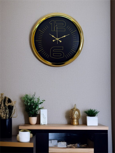 Elite Luxury Gold 40 Cm Metal Duvar Saati