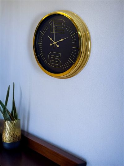 Elite Luxury Gold 40 Cm Metal Duvar Saati