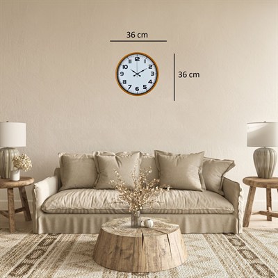 Elite Turuncu 36 Cm Şık Duvar Saati