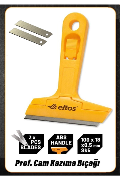 Eltos Çok Fonksiyonlu Profesyonel Cam Kazıma Bıçağı 2 Adet Yedek Bıçak Hediyeli