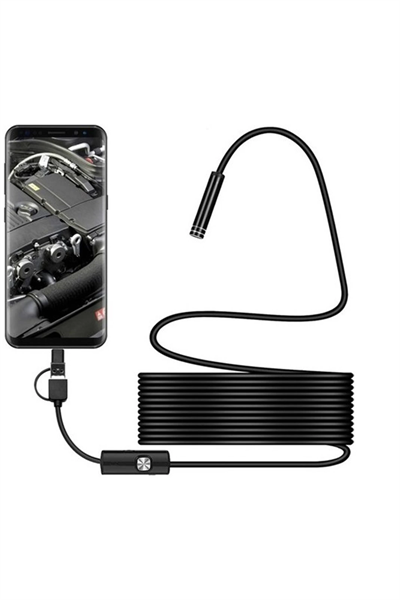 Endoskop 3 İn 1 Yılan Kamera Usb Micro Usb Type-c 20 Metre Sert Kablo