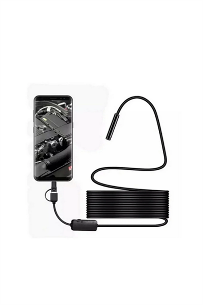 Endoskop Yılan Video Kamera Led’li 5 Metre 7 Mm Sert Kablo Yüksek Kaliteli Stereo