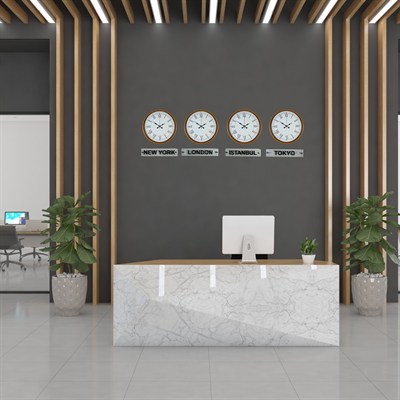 Energy Turuncu 36 Cm 4 lü Tabelalı Dünya Saatleri