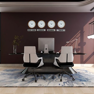 Energy Turuncu 36 Cm 4 lü Tabelalı Dünya Saatleri