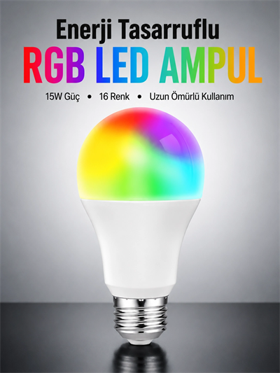 Enerji Verimli Akıllı LED Ampul, Uzaktan Kontrol Özellikli