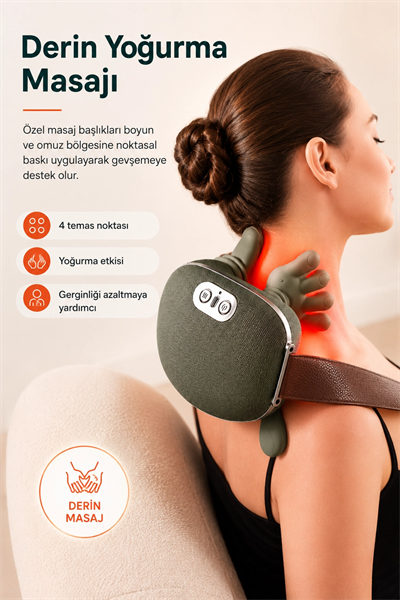 Ense Ve Omuz Bölgesi İçin Isıtmalı Masaj Aleti Yumuşak Dokulu Ergonomik Tasarım