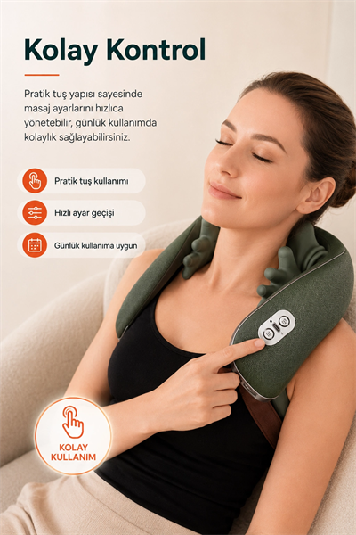 Ense Ve Omuz Bölgesi İçin Isıtmalı Masaj Aleti Yumuşak Dokulu Ergonomik Tasarım