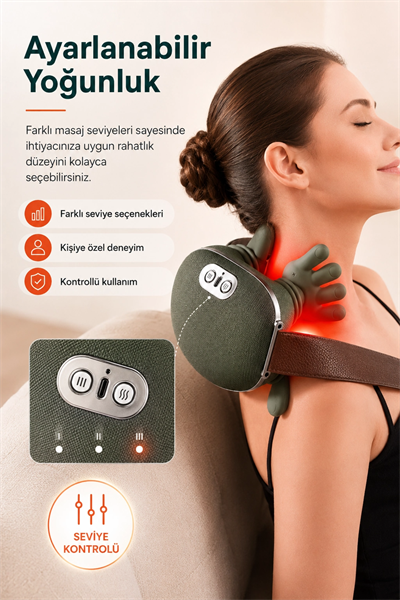 Ense Ve Omuz Bölgesi İçin Isıtmalı Masaj Aleti Yumuşak Dokulu Ergonomik Tasarım