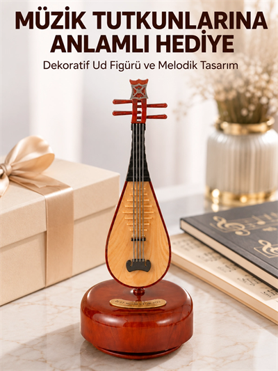 Enstrüman Figürlü Melodi Çalan Dekoratif Müzik Kutusu