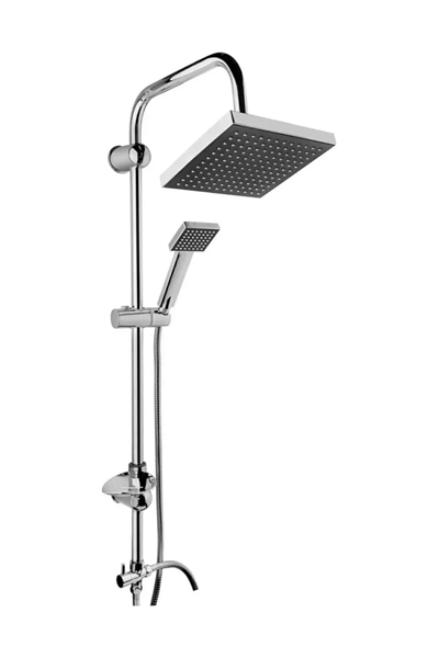 Epilons Robot Tepe Duş Sistemi Yağmurlama Duş Seti Krom Siyah Kare
