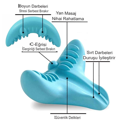 Ergonomik Boyun Masaj Yastığı – Servikal Traksiyon Destekli, Omurilik Ortopedik Yastık