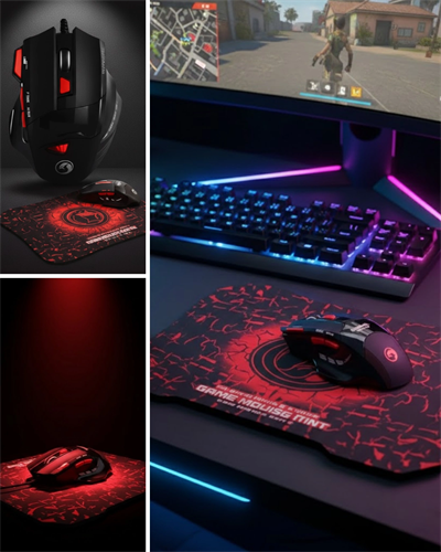 Ergonomik Gaming Mouse ve Mousepad 3 DPI Ayarlı LED Işıklı Tasarım