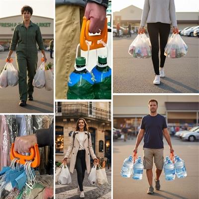 Ergonomik Poşet Taşıma Aparatı – Ağır Yük Taşıyıcı Tutacak, Elden Kesme Yapmayan Kolay Taşıma Kancası, Market ve Alışveriş Çantası Taşıyıcısı (3936)