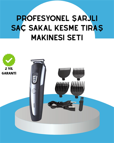 Ergonomik Profesyonel Tıraş Makinesi Saç Sakal Kesme ve Düzeltme