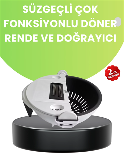 Ergonomik Sebze Rendeleyici ve Süzgeç Hazneli Dilimleyici