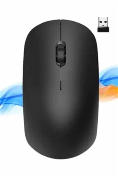 Ergonomik Tasarım Kablosuz Siyah Mouse Hassas Uzun Ömürlü