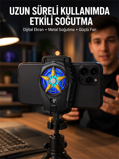 Ergonomik Telefon Soğutucu – 2 Hız Ayarı, Hafif ve Taşınabilir Yeni Nesil