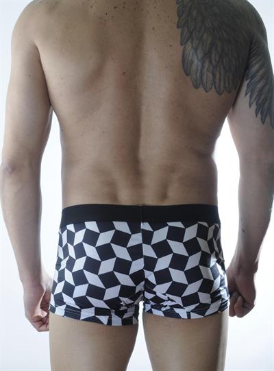 Erkek 3D Küp Desenli Boxer