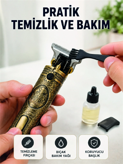 Erkek Bakım Tıraş Makinesi 1500 mAh Lityum Batarya 1 mm 2 mm 3 mm Taraklı