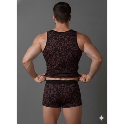 Erkek Desenli Tank Top Boxer Takımı