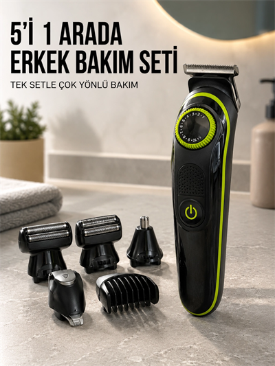 Erkek Kişisel Bakım Seti Çok Amaçlı Sakal Vücut Burun Kulak Tıraş Makinesi