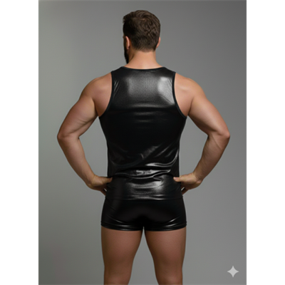 Erkek Lame Tank Top Boxer Takımı