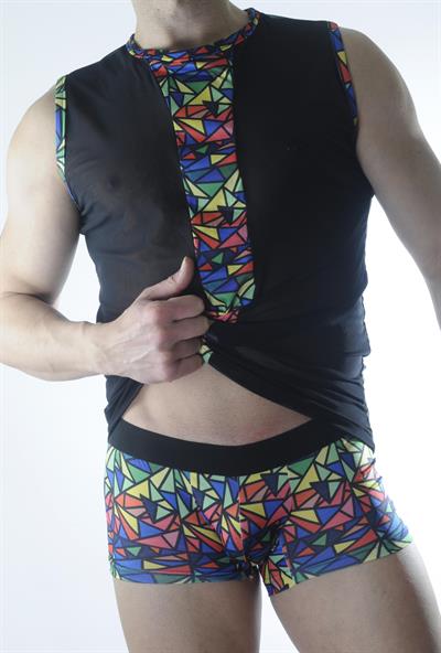 Erkek Transparan Renki Atlet Boxer Takımı