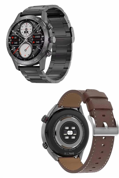 Erkeklere Özel Akıllı Saat Çelik Kordon Bluetooth Bağlantılı İOS ve Android Uyumlu