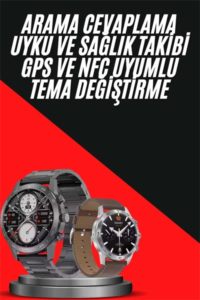 Erkeklere Özel Akıllı Saat Çelik Kordon Bluetooth Bağlantılı İOS ve Android Uyumlu