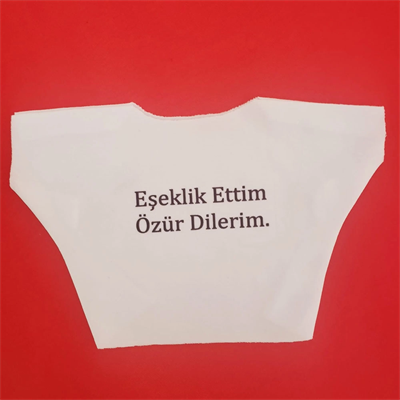 Eşeklik Ettim Yazılı Peluş Oyuncak Tişörtü