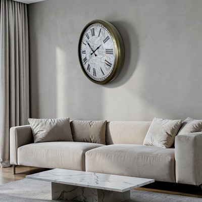 Eskitme Atlas 52 Cm Metal Roma Duvar Saati