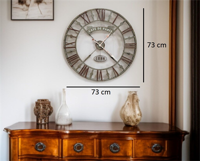 Eskitme Cafe de Paris 73 Cm Roma Rakamlı Duvar Saati